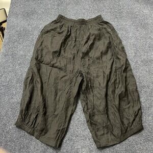 Salt Sugar Pants Womens Small Black Cropped Wide Leg Elastic Waist Casual